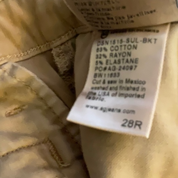 Ag Adriano Goldschmied Womens Khaki Pants tailored Trousers Size 28R - Picture 13 of 13